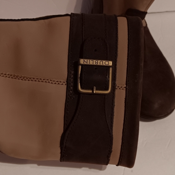 Dublin Estuary Western Cozy Cabin Brown Two Tone Leather Riding Boots Size 6.5 - Picture 7 of 10